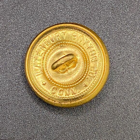 Navy Gold Tone Eagle with Anchor Waterbury Button Conn. Replacement Button (a6) - Picture 2 of 3